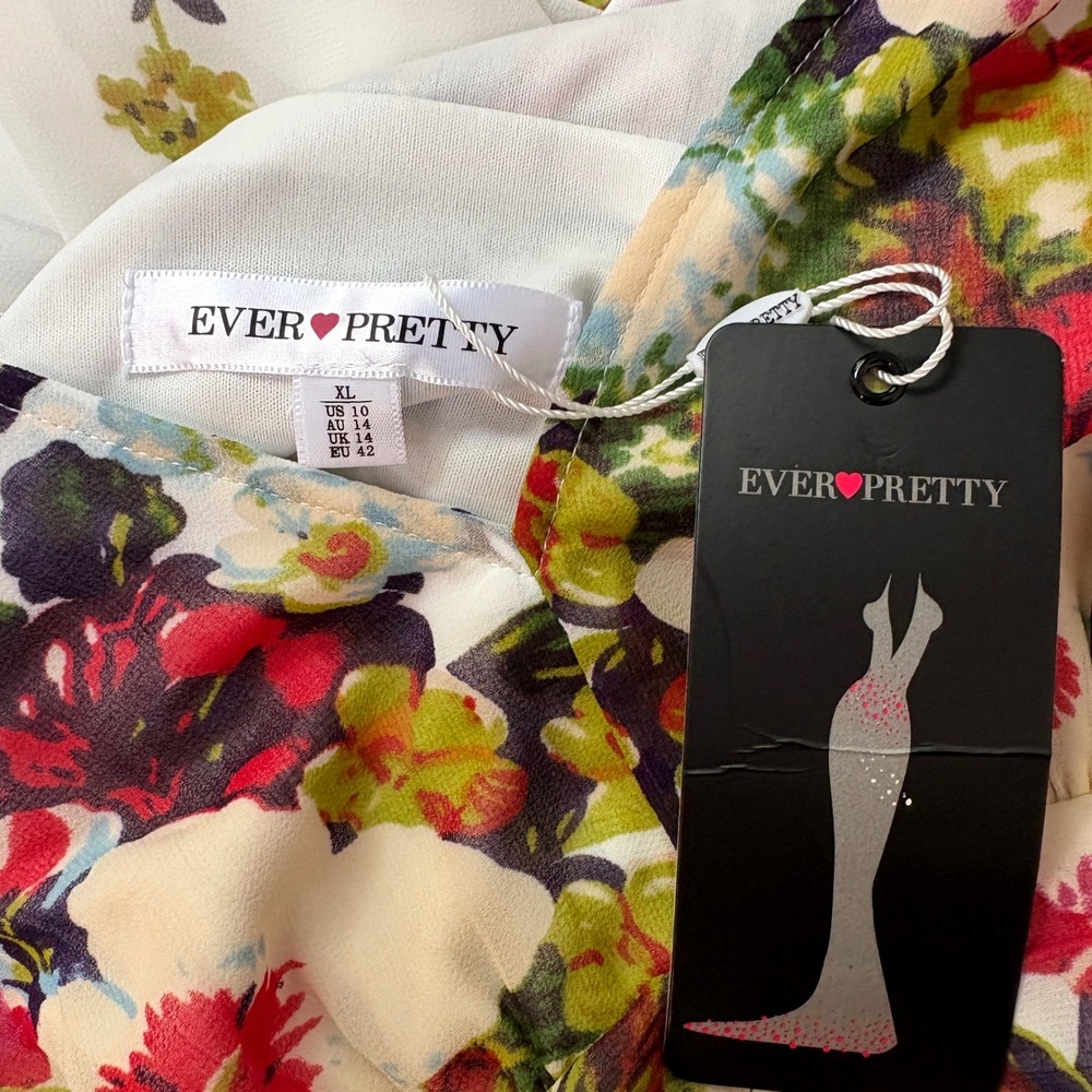 NWT Ever-Pretty Floral Chiffon Formal Dress XL Womens 10 Pageant Prom Maxi - Picture 8 of 10